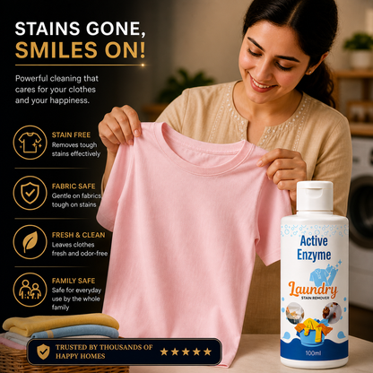 Stain Remover for Clothes Sofas & Cars Removes Tough Stains Spot Cleaner Active Enzyme Laundry Stain Remover