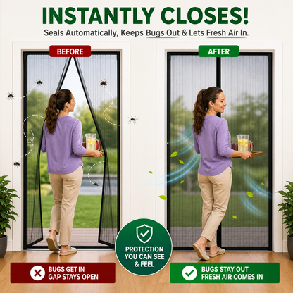 Magic Mesh Magnetic Mosquito Screen Door Net Curtain with Magnets Reinforced Polyester Mesh Curtain