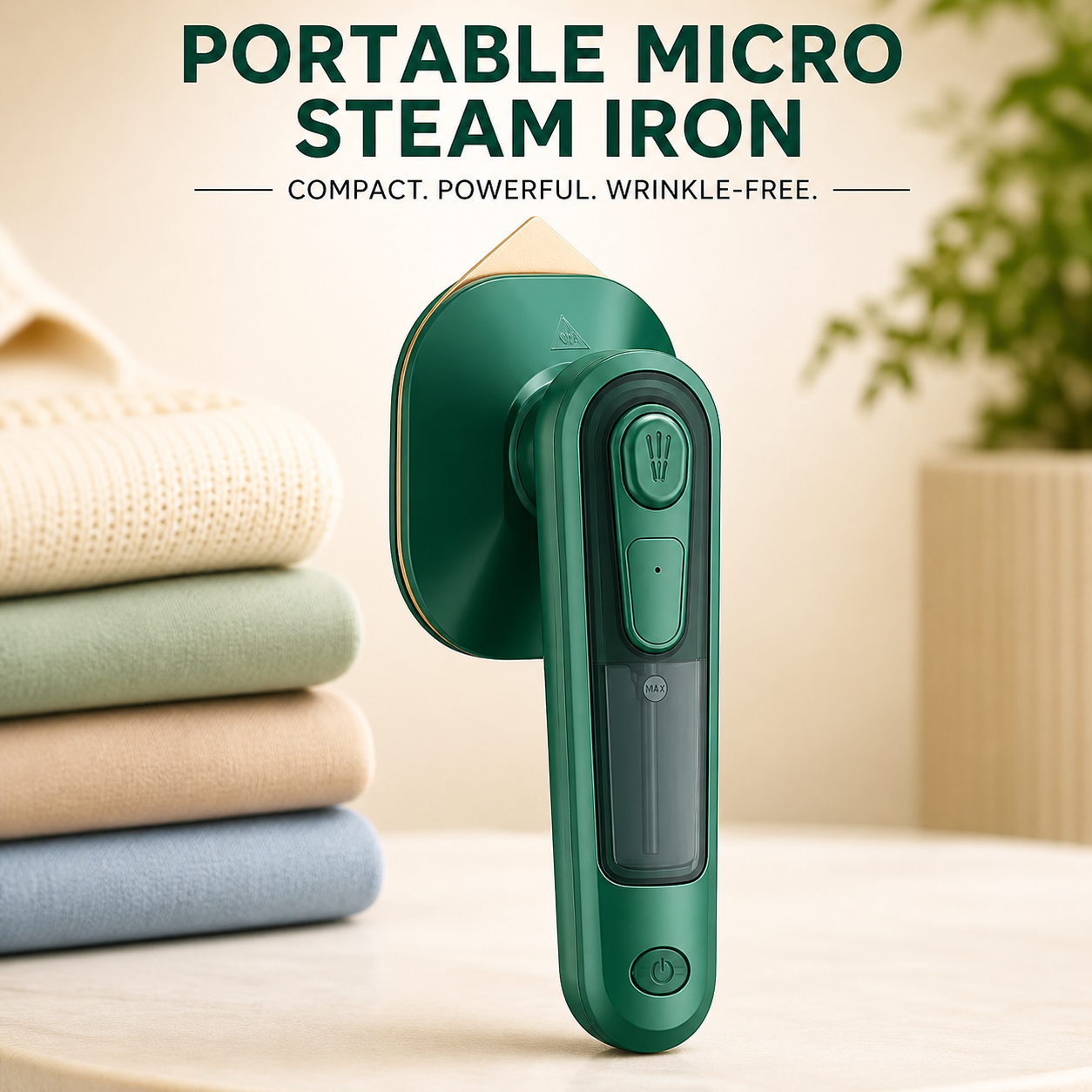 Portable Micro Steam Iron, Green Iron Handheld Garment Steamer