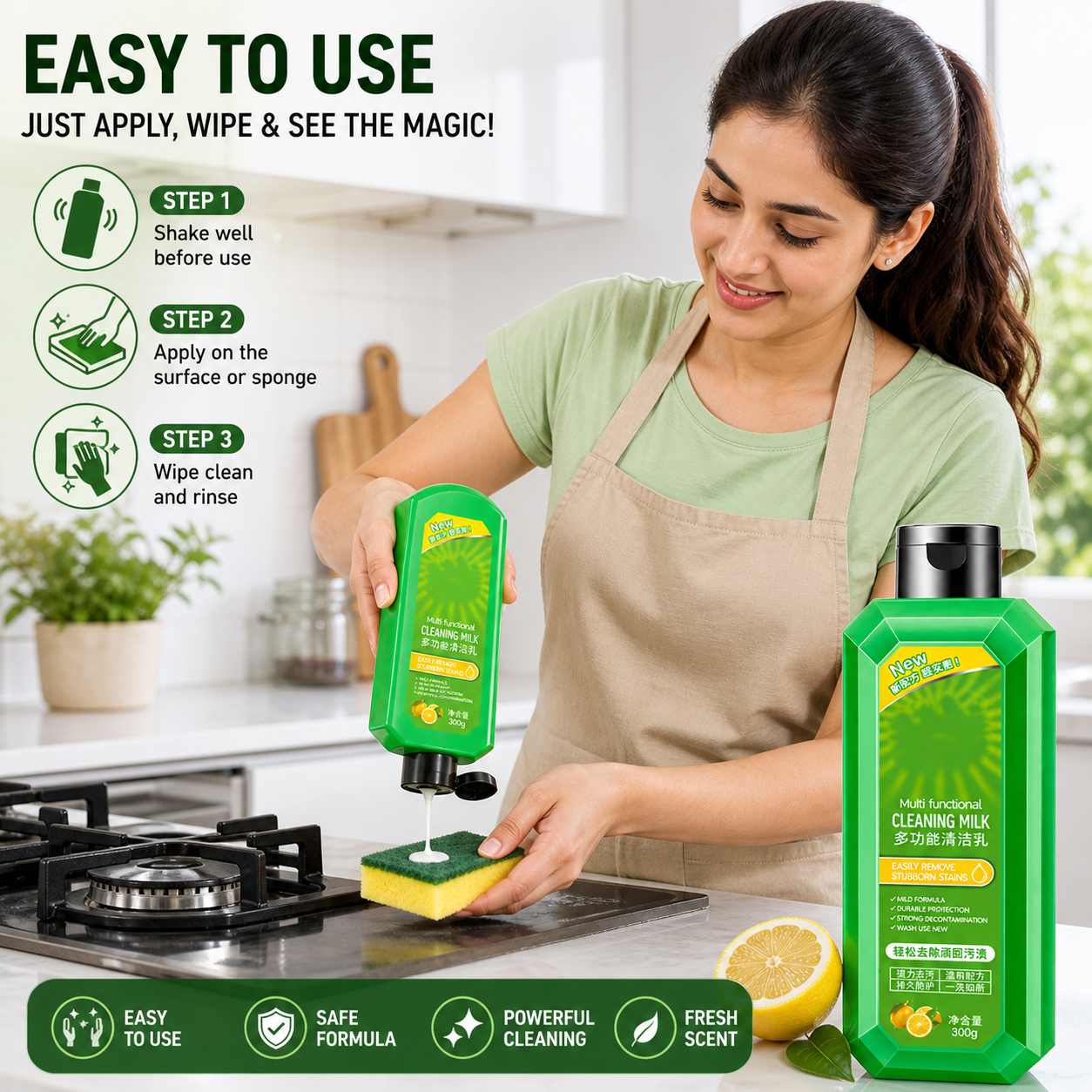 Cleaning Agent for Kitchen & Bathroom ( Pack Of 2 )