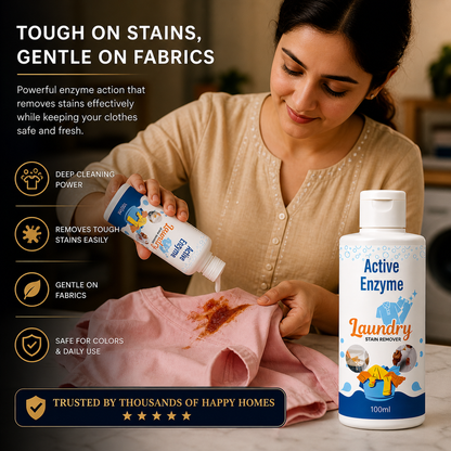 Stain Remover for Clothes Sofas & Cars Removes Tough Stains Spot Cleaner Active Enzyme Laundry Stain Remover